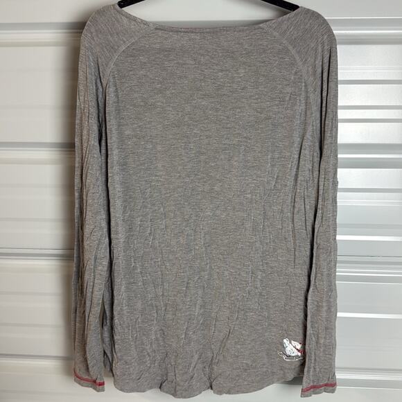 Vera Bradley Gray and Red Polar Bear Pajama Top - Picture 3 of 5